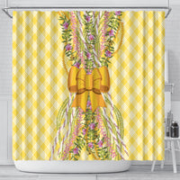 Hawaii Palaka Pikake Lokelani Plumeria Shower Curtain Melemele Coquette Bow