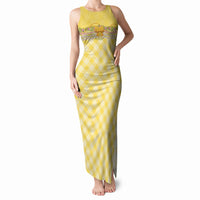 Hawaii Palaka Pikake Lokelani Plumeria Tank Maxi Dress Melemele Coquette Bow LT01 Women Yellow - Polynesian Pride