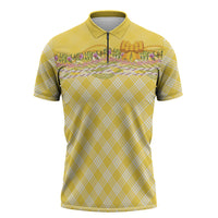 Hawaii Palaka Pikake Lokelani Plumeria Zipper Polo Shirt Melemele Coquette Bow