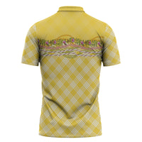 Hawaii Palaka Pikake Lokelani Plumeria Zipper Polo Shirt Melemele Coquette Bow LT01 - Polynesian Pride