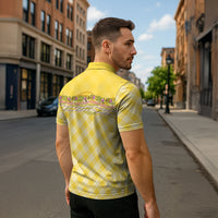 Hawaii Palaka Pikake Lokelani Plumeria Zipper Polo Shirt Melemele Coquette Bow LT01 - Polynesian Pride