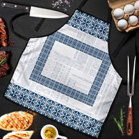 Samoa Siapo Blue Trimmed Apron Samoa White Sunday - Polynesian Pride