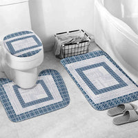 Samoa Siapo Blue Trimmed Bathroom Set Samoa White Sunday - Polynesian Pride