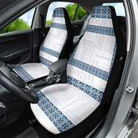 Samoa Siapo Blue Trimmed Car Seat Cover Samoa White Sunday - Polynesian Pride