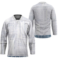 Samoa Siapo Blue Trimmed Hockey Jersey Samoa White Sunday - Polynesian Pride