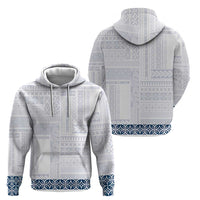 Samoa Siapo Blue Trimmed Hoodie Samoa White Sunday - Polynesian Pride