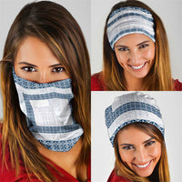 Samoa Siapo Blue Trimmed Neck Gaiter Samoa White Sunday - Polynesian Pride