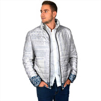 Samoa Siapo Blue Trimmed Padded Jacket Samoa White Sunday - Polynesian Pride
