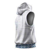 Samoa Siapo Blue Trimmed Sleeveless Hoodie Samoa White Sunday - Polynesian Pride