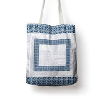 Samoa Siapo Blue Trimmed Tote Bag Samoa White Sunday - Polynesian Pride