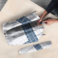 Samoa Siapo Blue Trimmed Umbrella Samoa White Sunday LT01 - Polynesian Pride
