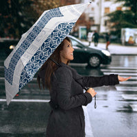 Samoa Siapo Blue Trimmed Umbrella Samoa White Sunday LT01 - Polynesian Pride