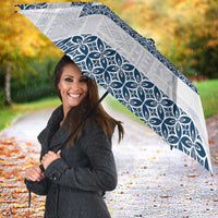 Samoa Siapo Blue Trimmed Umbrella Samoa White Sunday LT01 - Polynesian Pride