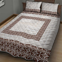 Samoa Siapo Brown Trimmed Quilt Bed Set Samoa White Sunday - Polynesian Pride