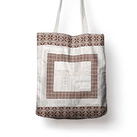 Samoa Siapo Brown Trimmed Tote Bag Samoa White Sunday - Polynesian Pride