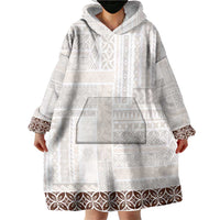 Samoa Siapo Brown Trimmed Wearable Blanket Hoodie Samoa White Sunday - Polynesian Pride