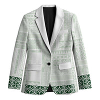 Samoa Siapo Green Trimmed Blazer Samoa White Sunday - Polynesian Pride