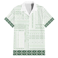 Samoa Siapo Green Trimmed Family Matching Puletasi and Hawaiian Shirt Samoa White Sunday - Polynesian Pride