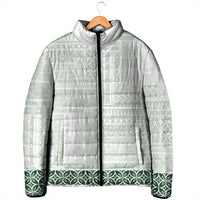 Samoa Siapo Green Trimmed Padded Jacket Samoa White Sunday - Polynesian Pride