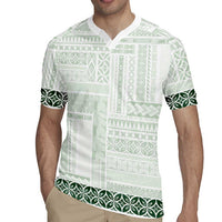 Samoa Siapo Green Trimmed Rugby Jersey Samoa White Sunday - Polynesian Pride