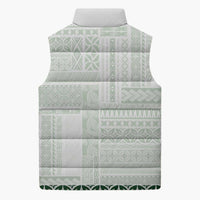 Samoa Siapo Green Trimmed Sleeveless Puffer Jacket Samoa White Sunday - Polynesian Pride