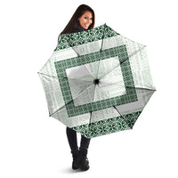 Samoa Siapo Green Trimmed Umbrella Samoa White Sunday - Polynesian Pride