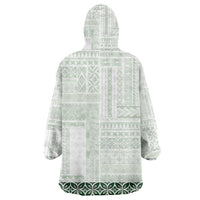 Samoa Siapo Green Trimmed Wearable Blanket Hoodie Samoa White Sunday - Polynesian Pride