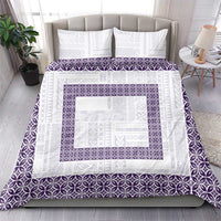 Samoa Siapo Purple Trimmed Bedding Set Samoa White Sunday - Polynesian Pride