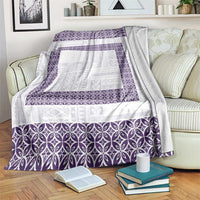 Samoa Siapo Purple Trimmed Blanket Samoa White Sunday - Polynesian Pride