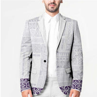 Samoa Siapo Purple Trimmed Blazer Samoa White Sunday - Polynesian Pride