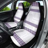 Samoa Siapo Purple Trimmed Car Seat Cover Samoa White Sunday - Polynesian Pride