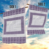 Samoa Siapo Purple Trimmed Garden Flag Samoa White Sunday - Polynesian Pride