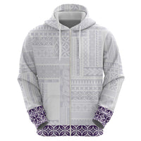 Samoa Siapo Purple Trimmed Hoodie Samoa White Sunday - Polynesian Pride
