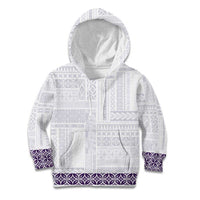 Samoa Siapo Purple Trimmed Kid Hoodie Samoa White Sunday - Polynesian Pride