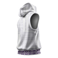 Samoa Siapo Purple Trimmed Sleeveless Hoodie Samoa White Sunday - Polynesian Pride