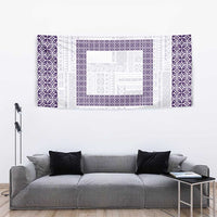Samoa Siapo Purple Trimmed Tapestry Samoa White Sunday - Polynesian Pride