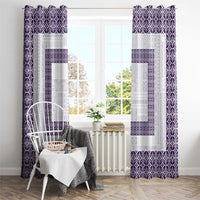 Samoa Siapo Purple Trimmed Window Curtain Samoa White Sunday - Polynesian Pride