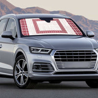 Samoa Siapo Red Trimmed Auto Sun Shade Samoa White Sunday - Polynesian Pride