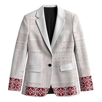 Samoa Siapo Red Trimmed Blazer Samoa White Sunday - Polynesian Pride