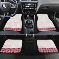 Samoa Siapo Red Trimmed Car Mats Samoa White Sunday - Polynesian Pride