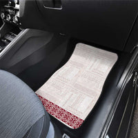 Samoa Siapo Red Trimmed Car Mats Samoa White Sunday - Polynesian Pride
