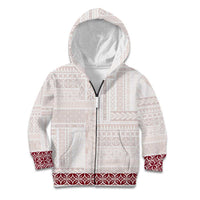 Samoa Siapo Red Trimmed Kid Hoodie Samoa White Sunday - Polynesian Pride