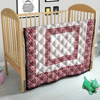 Samoa Siapo Red Trimmed Quilt Samoa White Sunday - Polynesian Pride