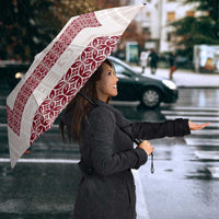Samoa Siapo Red Trimmed Umbrella Samoa White Sunday LT01 - Polynesian Pride