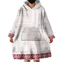 Samoa Siapo Red Trimmed Wearable Blanket Hoodie Samoa White Sunday - Polynesian Pride