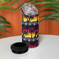 Hawaii Hibiscus Palm Tree Sunset 4 in 1 Can Cooler Tumbler Tropical Style - Polynesian Pride