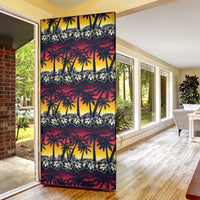 Hawaii Hibiscus Palm Tree Sunset Door Cover Tropical Style - Polynesian Pride
