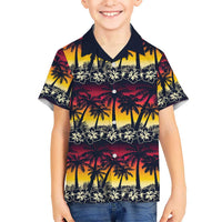 Hawaii Hibiscus Palm Tree Sunset Kid Hawaiian Shirt Tropical Style LT01 Kid Multicolor - Polynesian Pride
