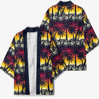 Hawaii Hibiscus Palm Tree Sunset Kimono Tropical Style - Polynesian Pride