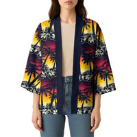 Hawaii Hibiscus Palm Tree Sunset Kimono Tropical Style - Polynesian Pride